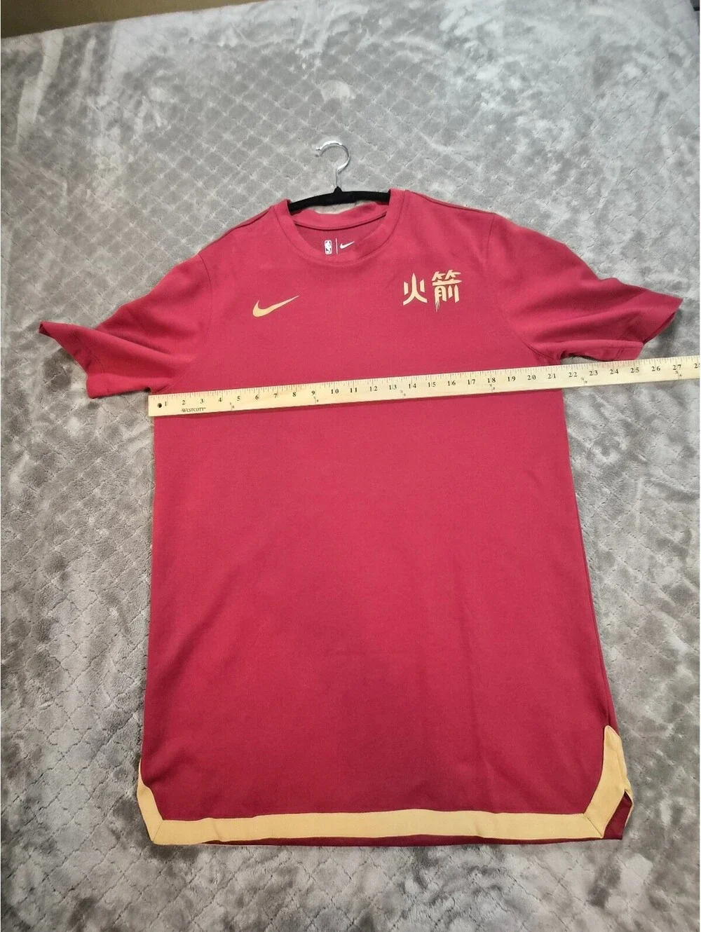 Nike Mens NBA Houston Rockets Essential DNA SS Shirt University Red Sz L